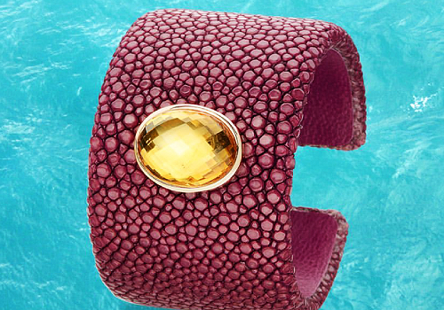 Design Awards Winner - SCHULLIN - Stingray Leather Cuff with Opal