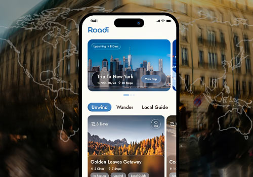 Design Awards Winner - Nest UX Studio LLC - Roadi: A Slow Travel App Designed for Mental Well-Being 