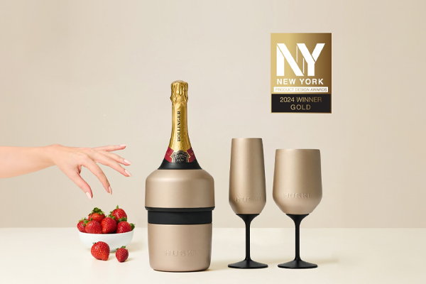 NY Product Design Awards News - We've won Gold at the 2024 NY Product Design Awards for the Huski Champagne Cooler, Champagne Flute and Wine Tumbler 2.0!